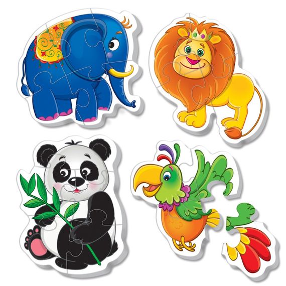 Детские беби пазлы "Зоопарк" VT1106-85 картинки - 4 шт | Зображення 1