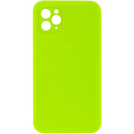 Чохол Silicone Case Square Full Camera Protective (AA) NOLOGO для Apple iPhone 11 Pro (5.8") Салатовий / Neon green