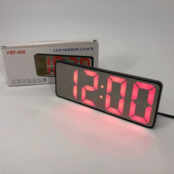 Электронные настольные LED часы от USB VST-898-1 с будильником и термометром, Настольные LED Лед часы | Зображення 1