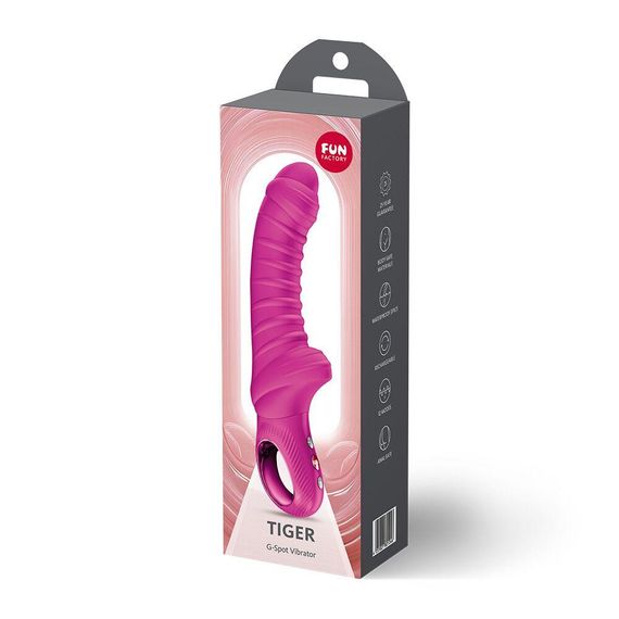 Вибратор для точки G Fun Factory TIGER Magenta, ребристый, подходит для анальной стимуляции Sex Aura | Зображення 4