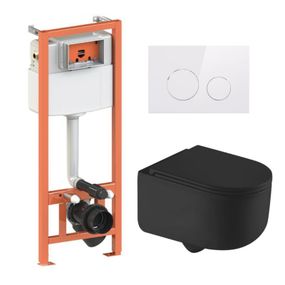 Готове рішення Qtap для ванної кімнати: підвісний унітаз Taurus Ultra Quiet 490x360x380 + комплект інсталяції Nest 4 в 1