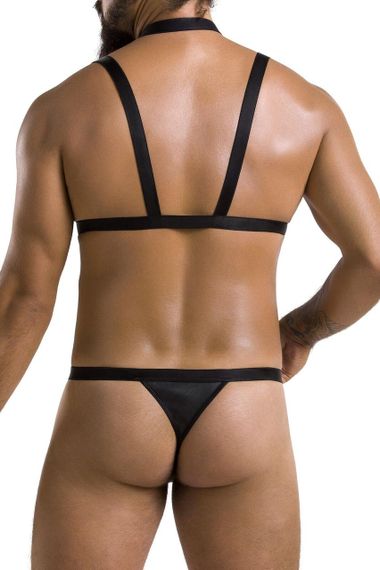 Комплект чоловічої білизни зі стреп Passion 039 SET ANDREW L/XL Black, стринги, шлейки sexstyle | Зображення 1
