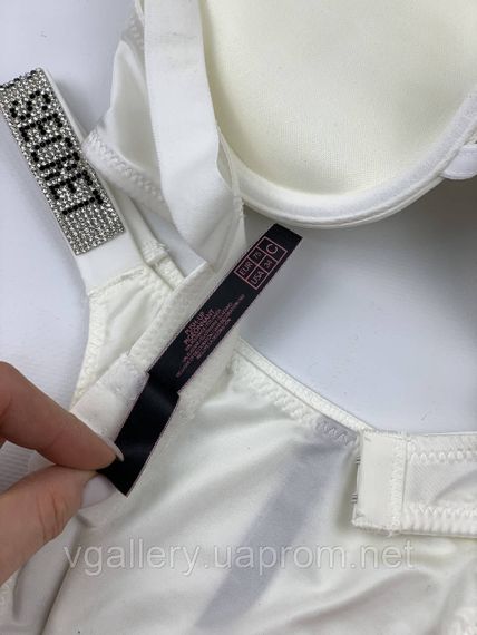 Білий комплект білизни Вікторія Сикрет | Ліфчик та трусики Літери Victoria's Secret L, 80С, Білий | Зображення 3
