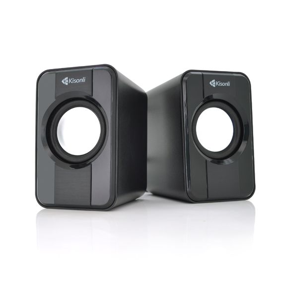 Колонки 2.0 Kisonli S-444 для ПК і ноутбука, USB + 3.5mm, 2x3W, 20Hz- 20KHz, Black, BOX, Q60