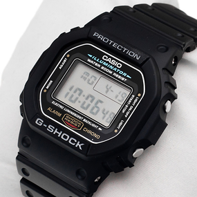 Протиударні годинники чоловічі наручні оригінальні японські Casio G-Shock DW-5600E-1VER з полімерним ремінцем