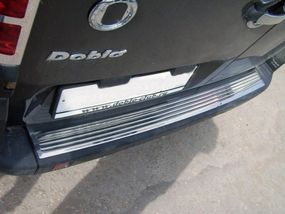 Накладки на задній бампер OmsaLine (нерж.) Матова для Fiat Doblo II 2005-2010 рр
