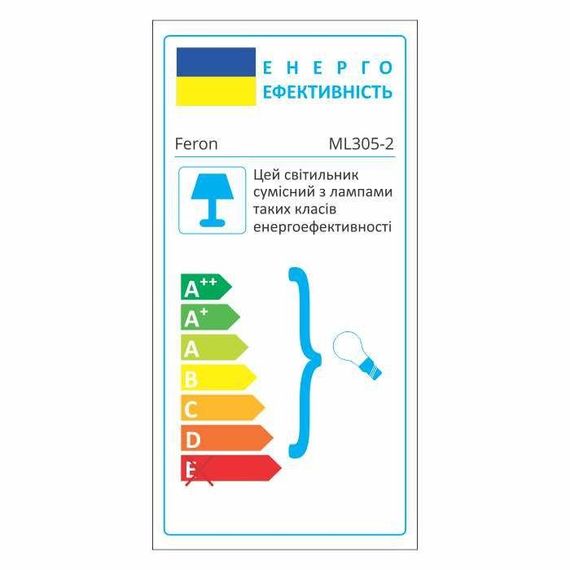 Накладний світильник Feron ML305-2 під лампу чорний | Зображення 1
