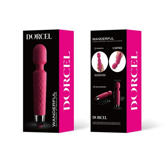 Минивибромассажер Dorcel Wand Wanderful Magenta мощный, водонепроницаемый, 18 режимов работы | Зображення 2