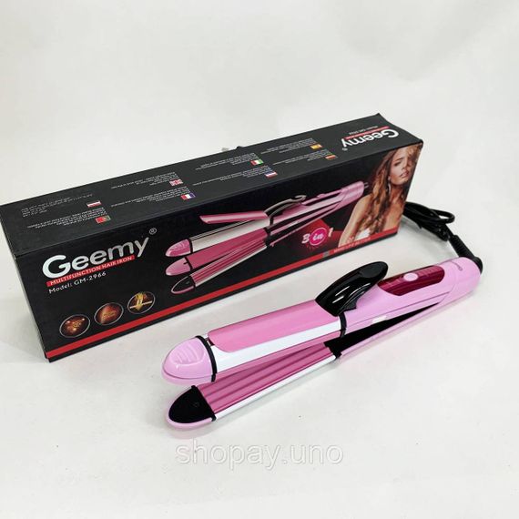 Утюжок гофре плойка для укладки GEMEI GM-2966 3 в 1, Хороший утюжок выпрямитель для волос HG-91 | Зображення 2