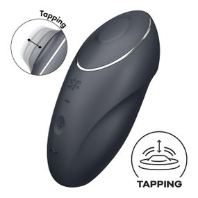 Вібростимулятор-пульсатор Satisfyer Tap & Climax 1 Grey, ефект постукування пальцем, 2 мотори Sex Aura