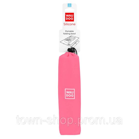 Миска складная WAUDOG Silicone, 385х230х50 мм розовый