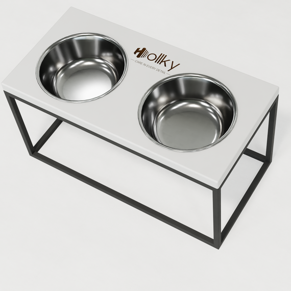Миски на подставке для средних и больших собак Hollky Base L (2 × 0,95 л) BL-422120-GRWH | Зображення 6