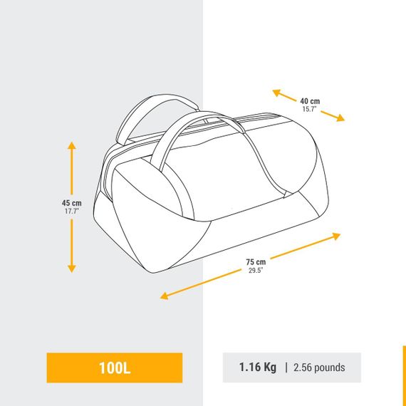 Сумка-баул Duffel 100 Basic для трекінгу 100 л чорна - Без розміру | Зображення 2