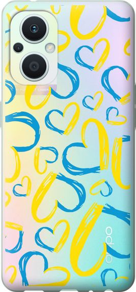 Чехол на Oppo Reno8 Lite Сердца UA "5292u-2755-17620"