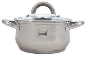 Каструля Krauff Steil 26-238-073, 1.7 л, 16 см, з нержавіючої сталі з кришкою, для всіх типів плит