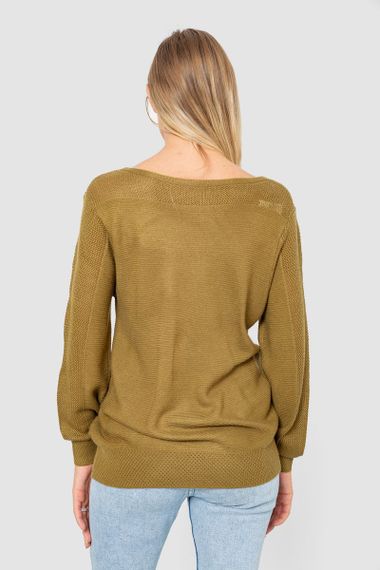 Кофта жіноча з манжетами, колір хакі, 244R999 | Зображення 3