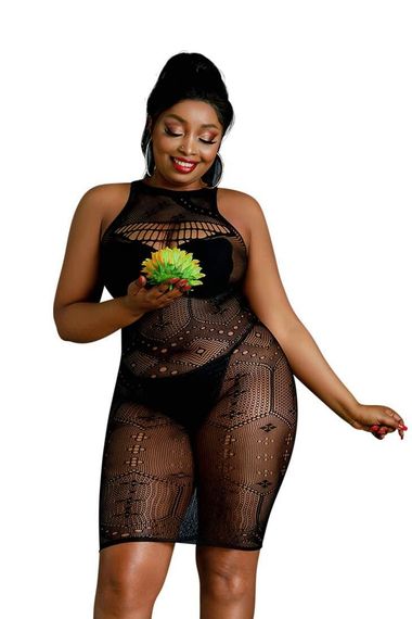 Сукня-сітка Moonlight Plus Model 06, Чорний, XL, 2XL, 3XL, XL/2XL/3XL, Великі розміри