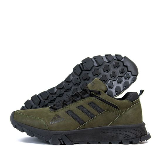 Шкіряні кросівки Adidas Terrex олива | Зображення 1