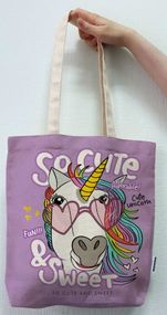 Екосумка шопер 4Profi "Єдиноріг" двунитка (хлопок)  бузковий