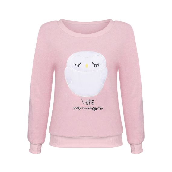 Женская тёплая пижама Lesko Owl Pink XL для дома | Зображення 2