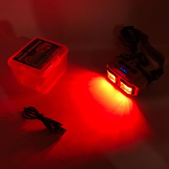 Led headlamp налобний ліхтар HX-816S 2COB(white+red), Потужний акумуляторний налобний ліхтарик KO-75 | Зображення 9