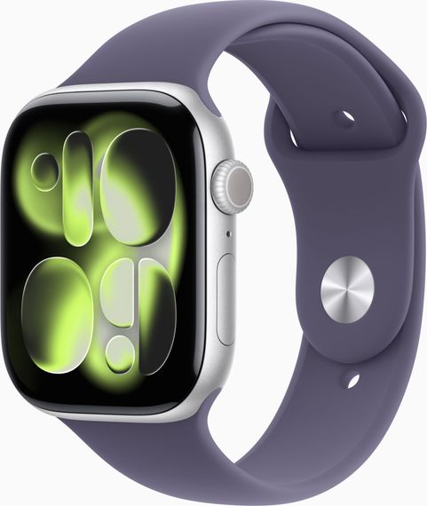 Смарт-годинник Apple Watch Series 11 GPS 46mm Silver Alu. Case w. Purple Fog S. Band - M/L (MEVA4)