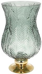 Ваза декоративная Ancient Glass Розалин 19х20х35см зеленое стекло