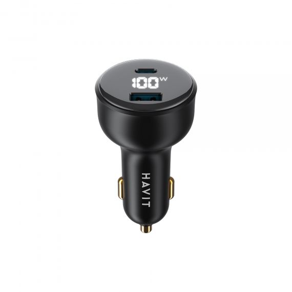 Автомобільний зарядний пристрій HAVIT HV-CC100W 100W USB+USB-C | Зображення 1