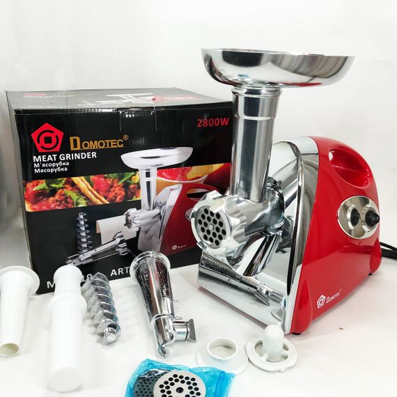 М'ясорубка металева Domotec MS-2019 2400 Вт, Побутова кухонна м'ясорубка електрична OR-43 | Зображення 5