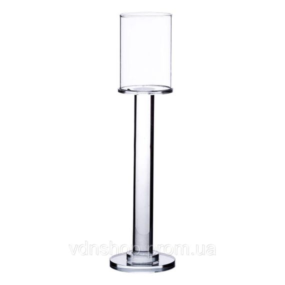 Підсвічник скляний на ніжці 8×31 см підсвічник келих декоративний прозорий HP-4-43S
