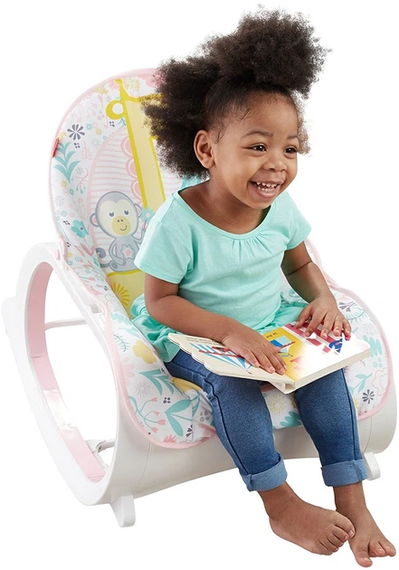 Детское кресло-качалка Fisher Price / Детский шезлонг с музыкальной подвеской и регулируемой спинкой | Зображення 3