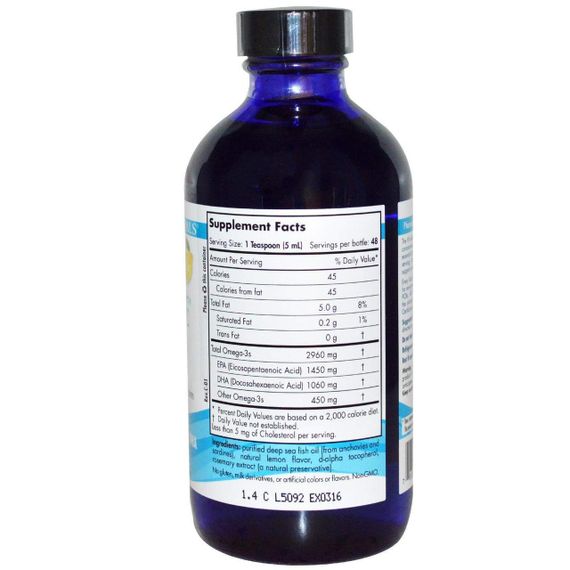 Концентрат риб'ячого жиру (лимон), Ultimate Omega, Nordic Naturals, 237 мл. | Зображення 1