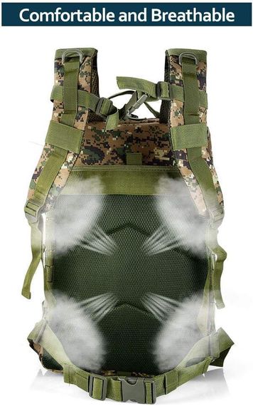 Тактичний армійський рюкзак 1000D об'ємом 50.01 л, MOLLE-сітка світло-сірий. | Зображення 4