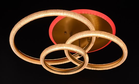 Люстра світлодіодна стельова LED світильник для квартири на стелю лед 26325 Золото 16х37х50 см. | Зображення 9