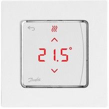 Терморегулятор Danfoss Icon Display, электронный, сенсорный, 230V, 80х80мм, In-Wall, белый (088U1010)