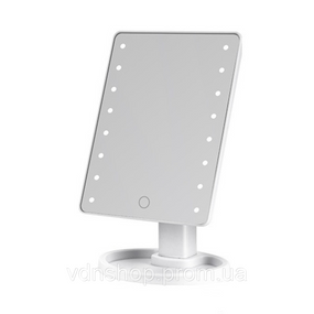 Дзеркало косметичне 21х16 см 16 LED Чорне HP-10-3AW