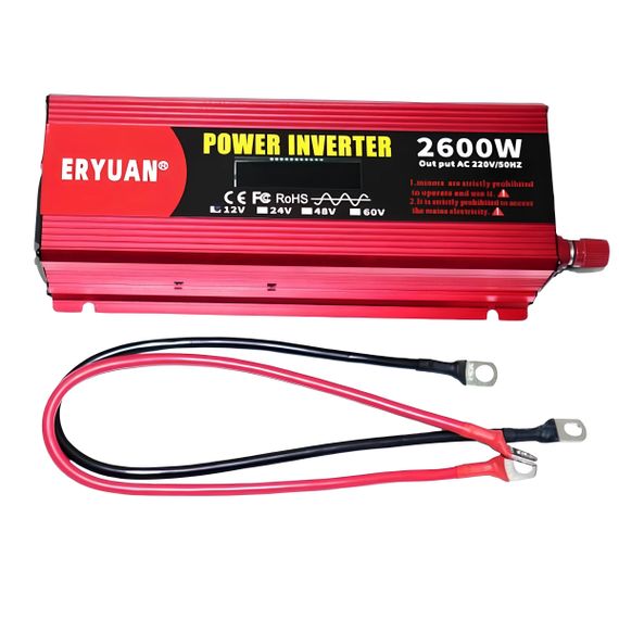 Перетворювач напруги 2600W 12V у 220V з чистою синусоїдою та LCD-дисплеєм • Інвертор для акумулятора, дому, авто та резервного живлення | Зображення 4