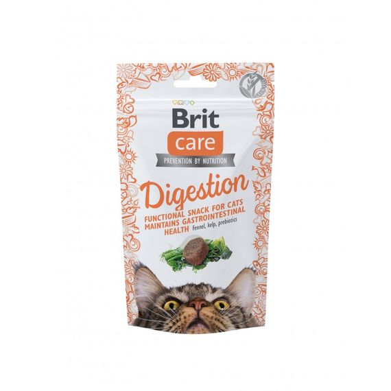 Ласощі Brit Care Functional Snack Digestion д/котів для підтримки травлення з тунцем 50 г