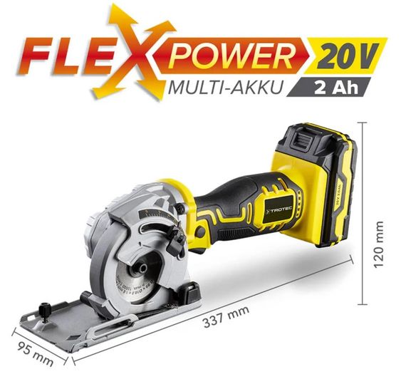 Пила циркулярна акумуляторна міні Trotec PCSS 05-20V з АКБ та ЗП + кейс (4430000105) | Зображення 2