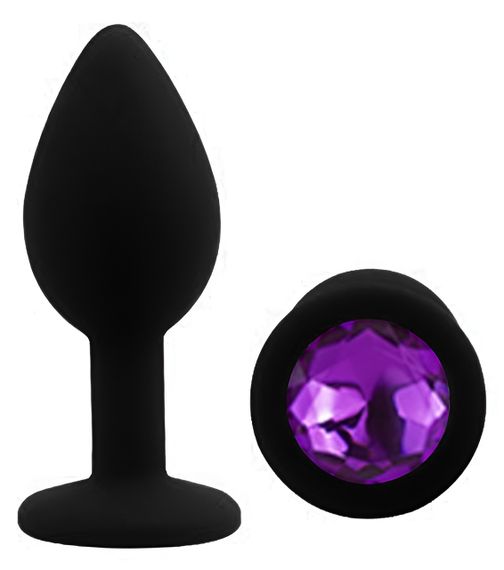 Силиконовая анальная пробка EGZO - Silicone Black Round Plug Purple, size S Sex Aura | Зображення 1