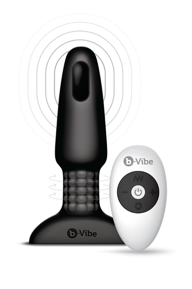 Анальная пробка с вибрацией и пультом управления B-VIBE RIMMING PLUG 2, черная Sex Aura