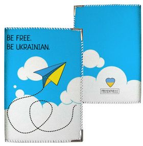 Обкладинка на паспорт Be free. Be Ukrainian. (PD_UKR108_WH)