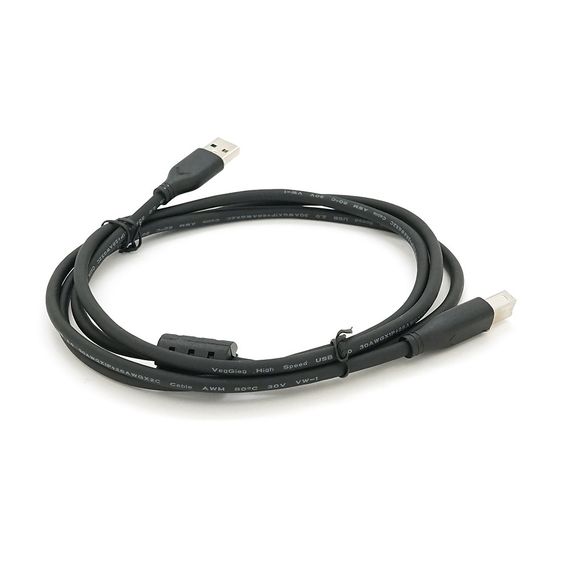 Кабель USB 2.0 VegGieg AM/BM, 1.5m, 1 ферит, Black, Q120 | Зображення 1