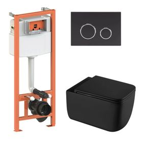 Набір Nest 4 в 1 Qtap підвісний унітаз Gemini Ultra Quiet 530х365х373 + комплект інсталяції QT2533076EUQMB46176