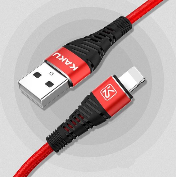 USB кабель Kaku KSC-298 USB - Lightning 1m - Red | Зображення 1