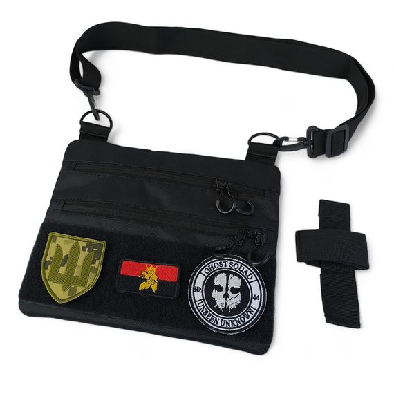 Чоловічі сумки через плече, Тактична сумка з шевроном, Чоловіча сумка кросбоді кобура наплічна BC-71 | Зображення 9