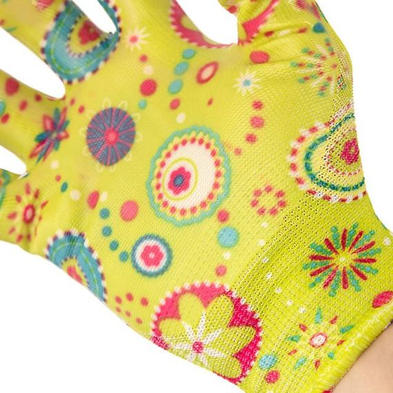 Рукавичка садова з нітриловим покриттям, 8", жовта INTERTOOL SP-0165 | Зображення 1