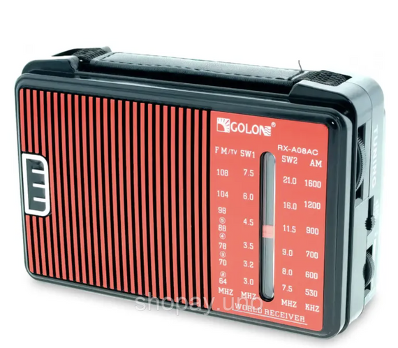 Портативний радіоприймач GOLON RX-A08 AC від мережі 220В ∙ Радіоприймач GOLON RX-A08 на батарейках | Зображення 5