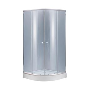 Душова кабіна Lidz Latwa SC90x90.SAT.LOW.GR, скло тон. 4 мм + Lidz Душовий піддон KAPIELKA ST90x90x14