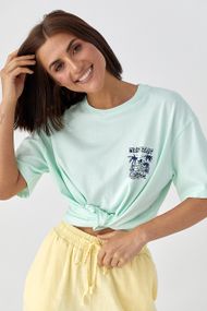 Футболка з принтом California - м'ятний цвет, S (є розміри)
